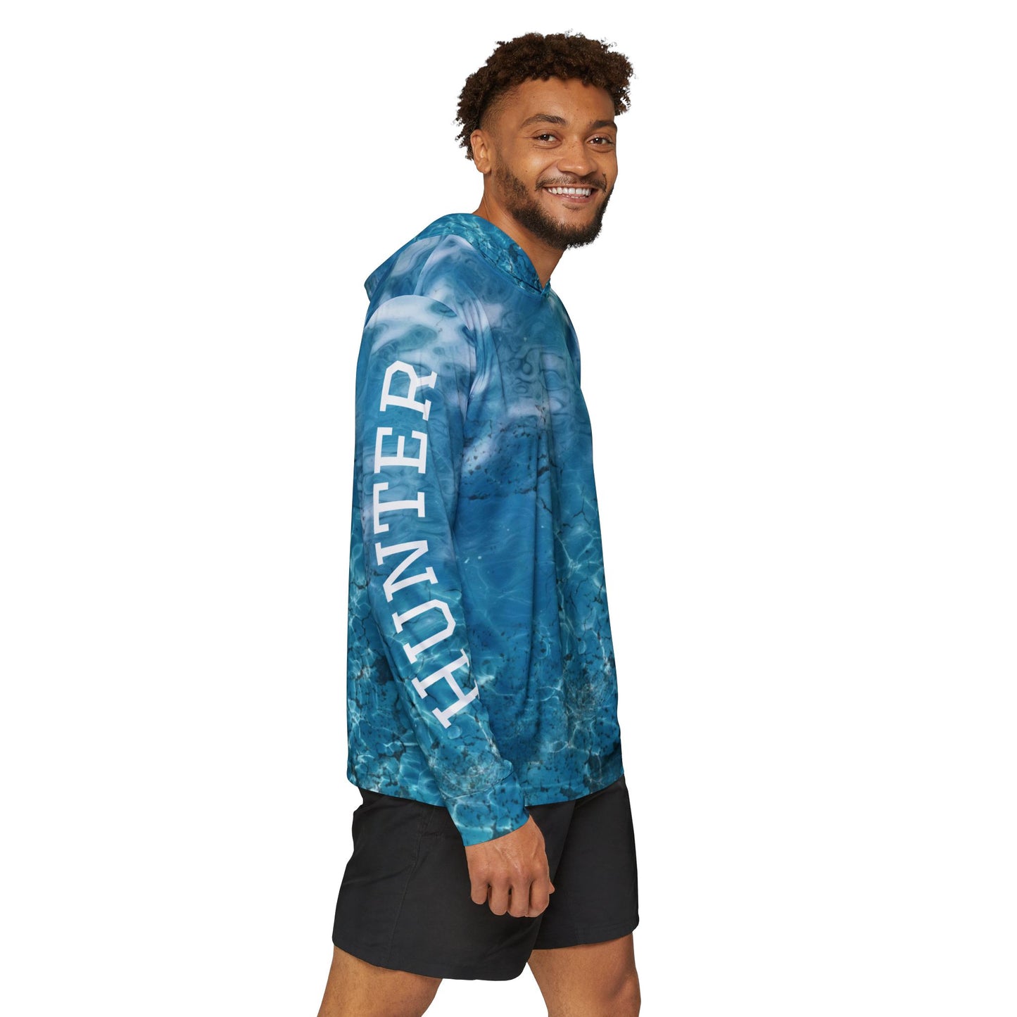Men's Sports, Fishing Hoodie - Ocean Inspired Design with Marlin Graphic