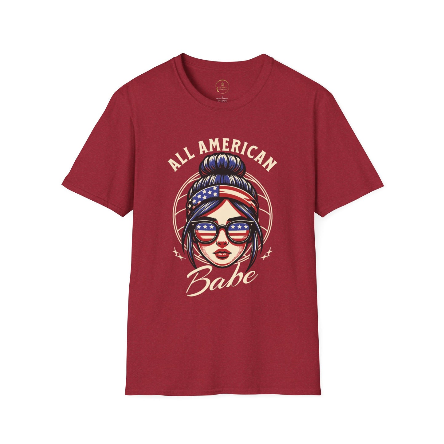 All American Babe Unisex Softstyle T-Shirt - Patriotic Graphic Tee