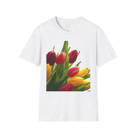 Floral Spring Unisex T-Shirt - Colorful Tulip Design for Nature Lovers