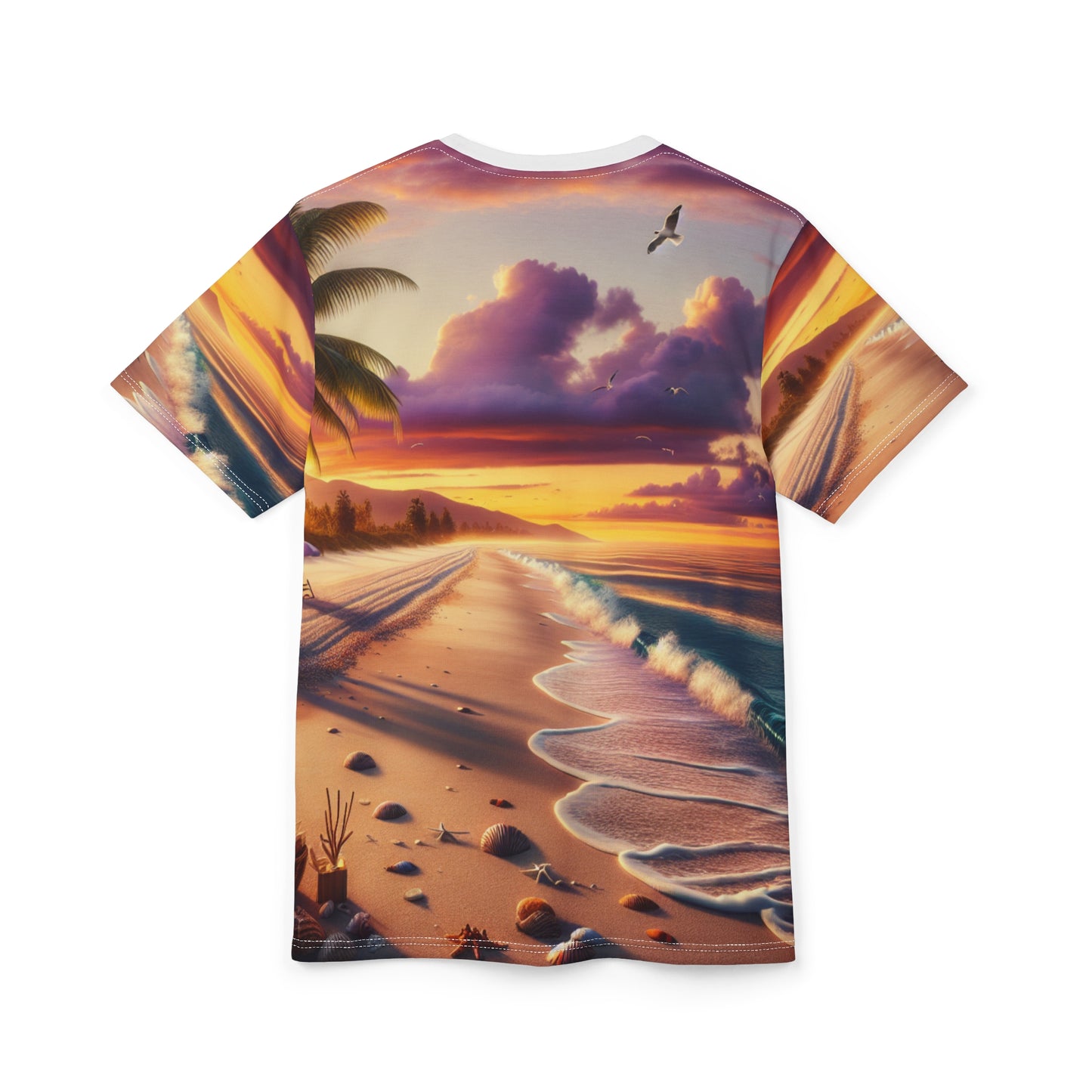 Sunset Beach Vibe Unisex Cut & Sew Tee - Perfect for Summer Escapes T-Shirts