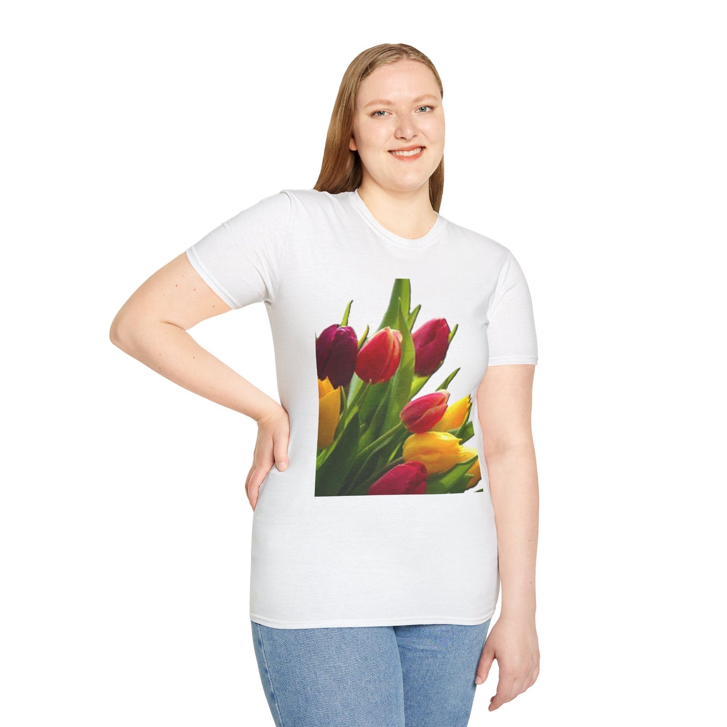 Floral Spring Unisex T-Shirt - Colorful Tulip Design for Nature Lovers