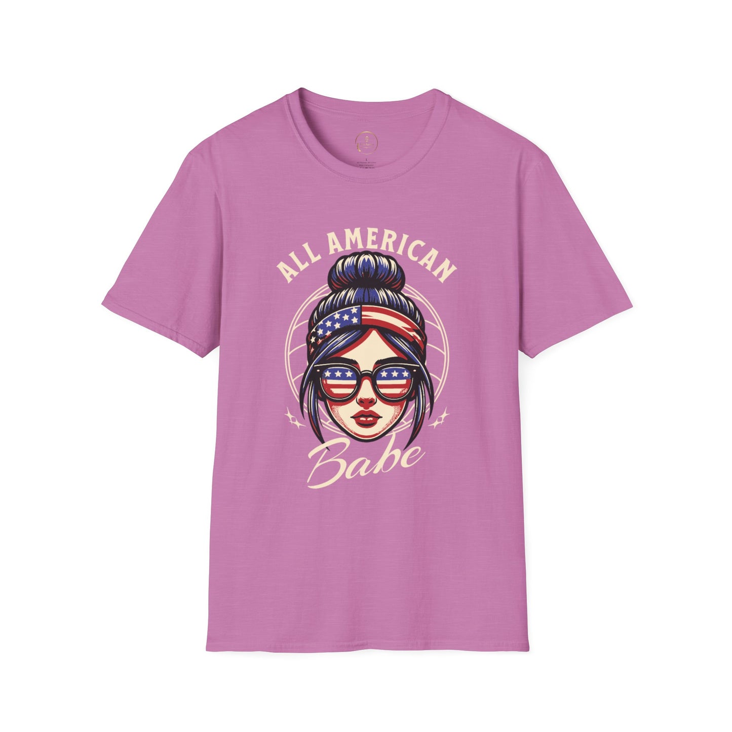 All American Babe Unisex Softstyle T-Shirt - Patriotic Graphic Tee