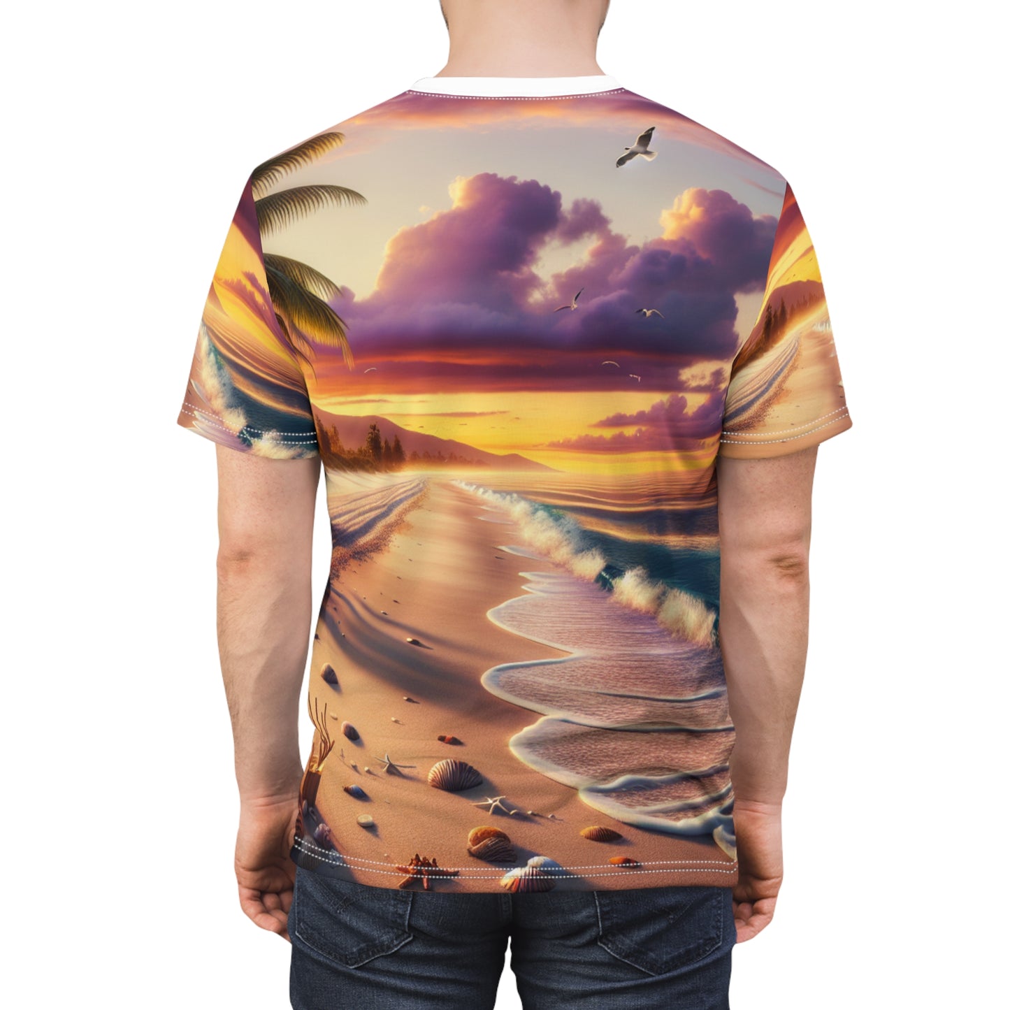 Sunset Beach Vibe Unisex Cut & Sew Tee - Perfect for Summer Escapes T-Shirts