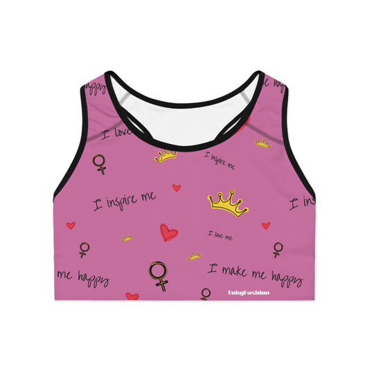 Empowering Sports Bra - Motivational Activewear for Fitness, Yoga, Running, Women's Workout, Body Positivity