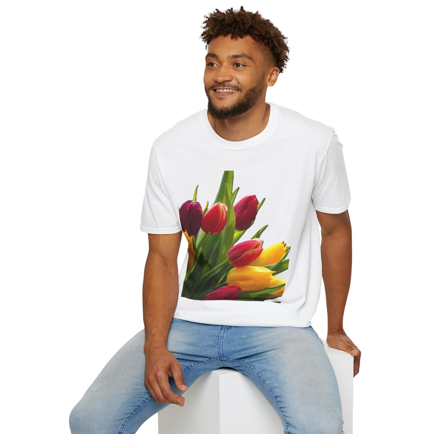 Floral Spring Unisex T-Shirt - Colorful Tulip Design for Nature Lovers