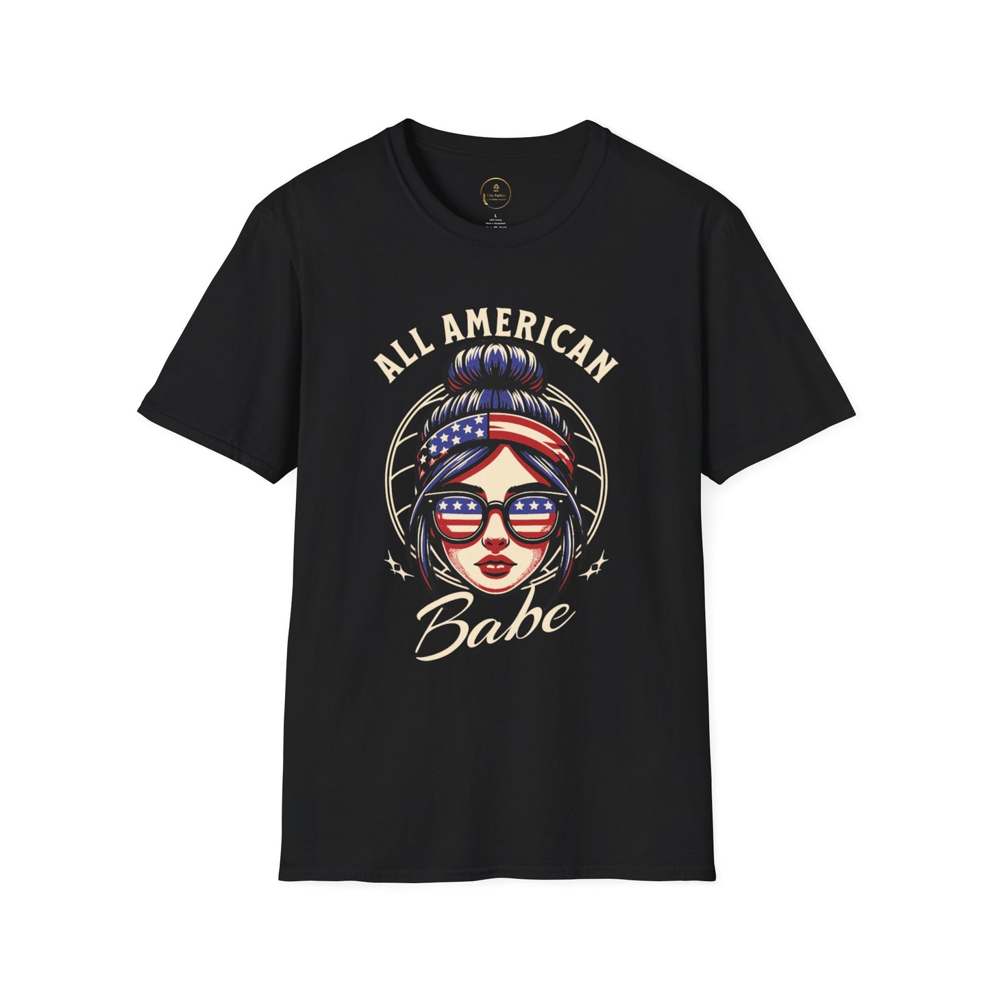 All American Babe Unisex Softstyle T-Shirt - Patriotic Graphic Tee