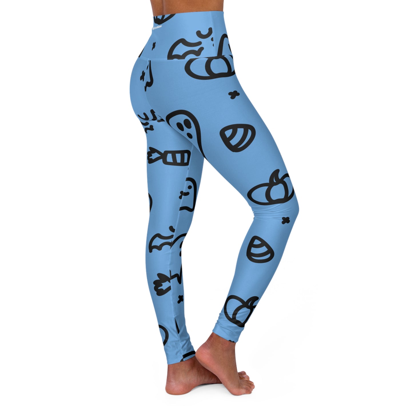 Spooky Ghost High Waisted Yoga Leggings | Halloween Fitness Gear, Sports Leggings for Yoga, Workout Tights, Comfortable Halloween Apparel