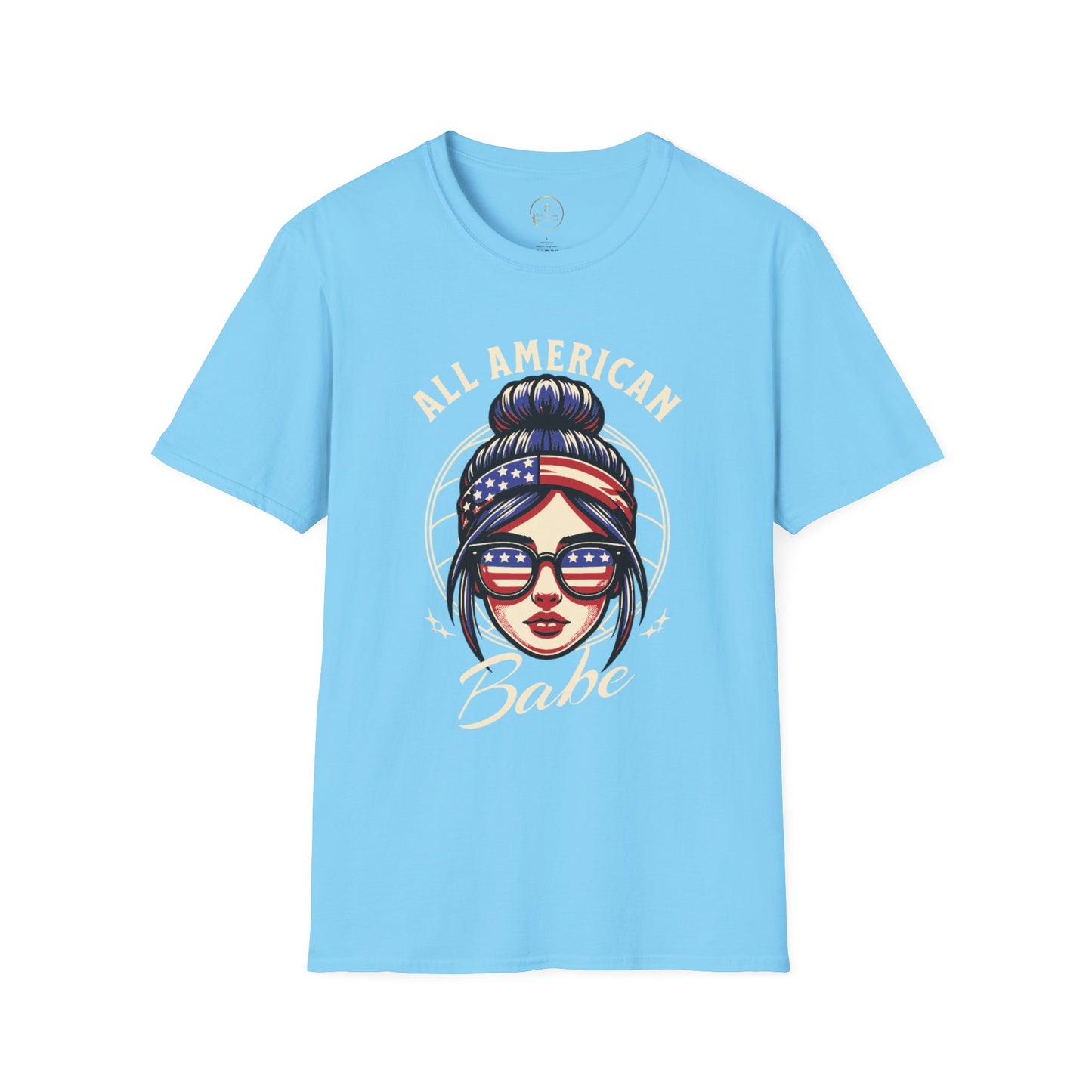 All American Babe Unisex Softstyle T-Shirt - Patriotic Graphic Tee