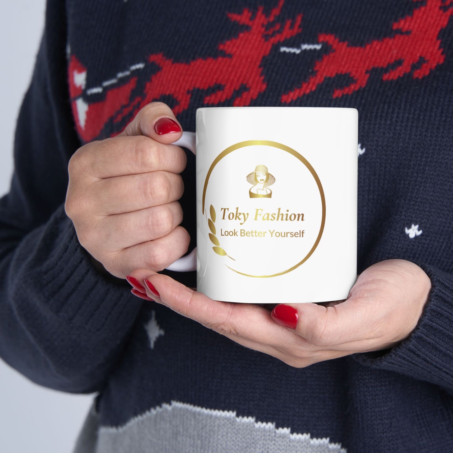 Ceramic Mug, Coffee Cup, TokyFashion Logo .