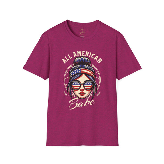 All American Babe Unisex Softstyle T-Shirt - Patriotic Graphic Tee