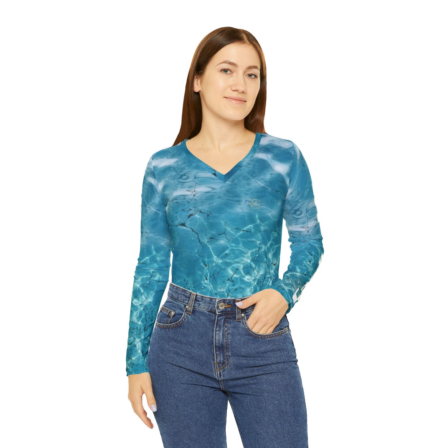 Sleeve V-Neck Shirt, Beachwear, Summer Fashion, Vacation Outfit, Water-Themed Apparel, Sports