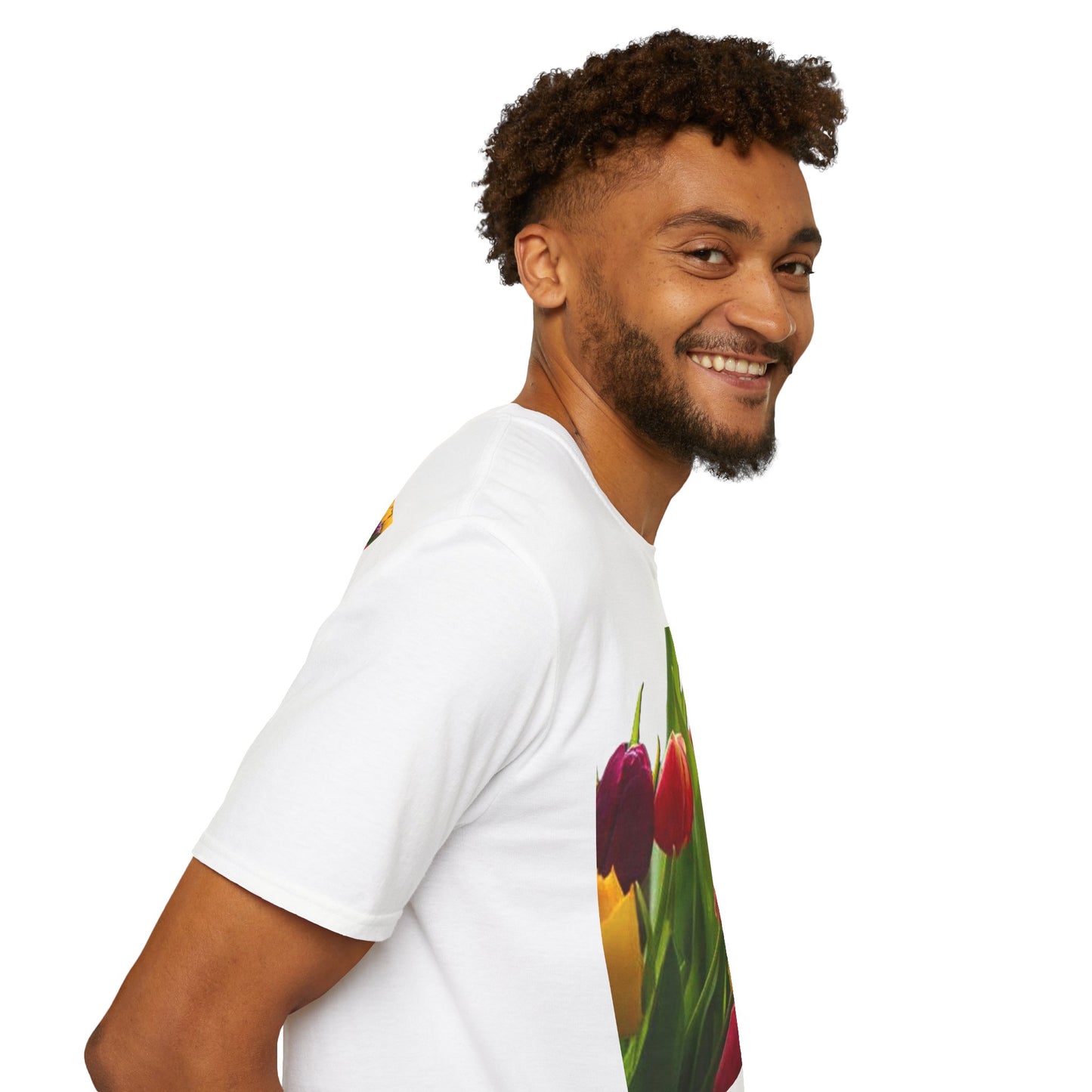 Floral Spring Unisex T-Shirt - Colorful Tulip Design for Nature Lovers