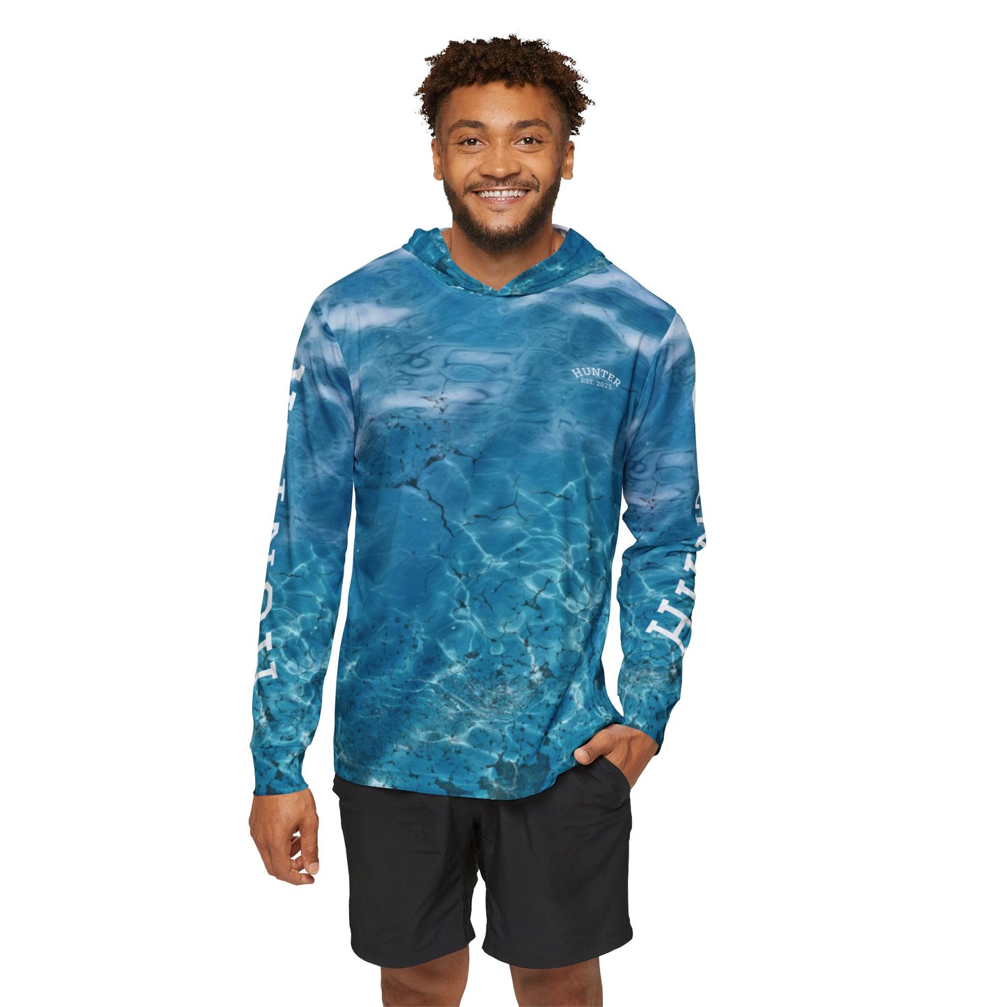Men's Sports, Fishing Hoodie - Ocean Inspired Design with Marlin Graphic