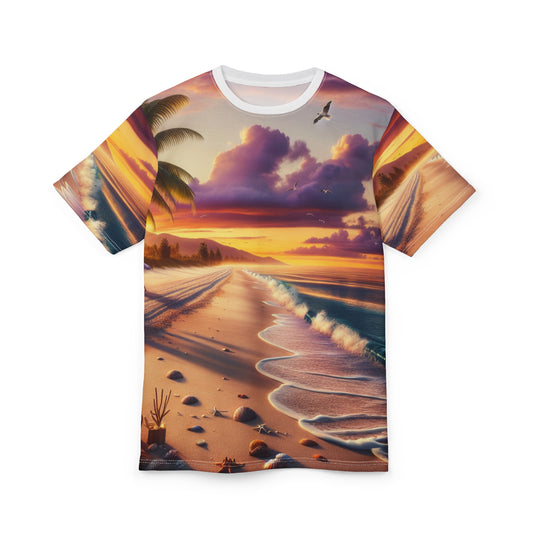 Sunset Beach Vibe Unisex Cut & Sew Tee - Perfect for Summer Escapes T-Shirts