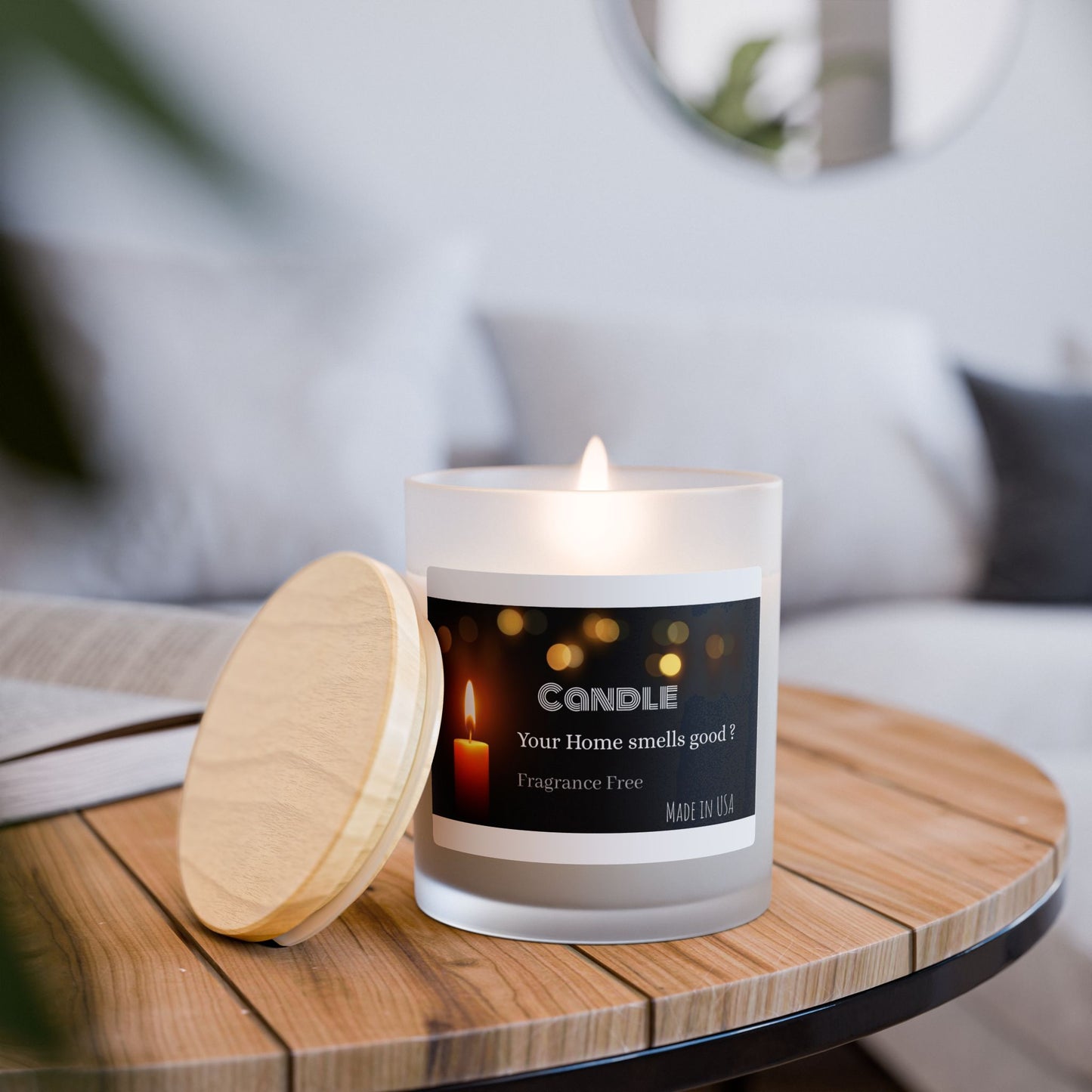 Fragrance-Free Frosted Glass Candle - Your Home Smells Good? | 11oz