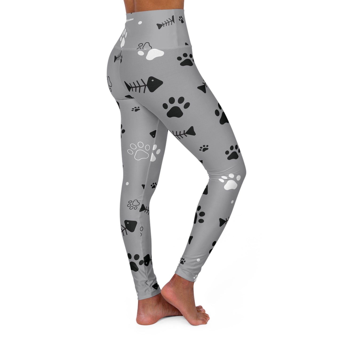 Pet Paw Print High Waisted Yoga Leggings, Animal Lover Activewear, Exercise Leggings, Sports, Cute Workout Pants