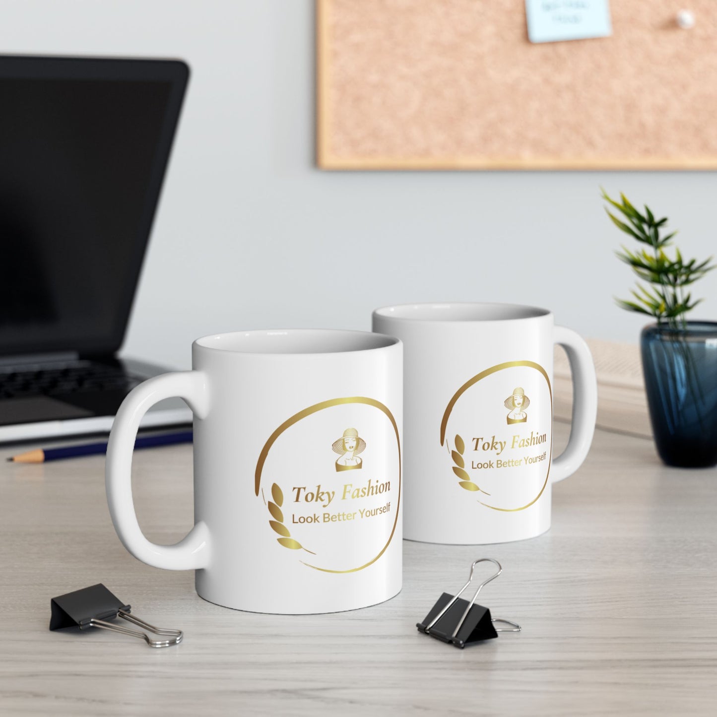 Ceramic Mug, Coffee Cup, TokyFashion Logo .
