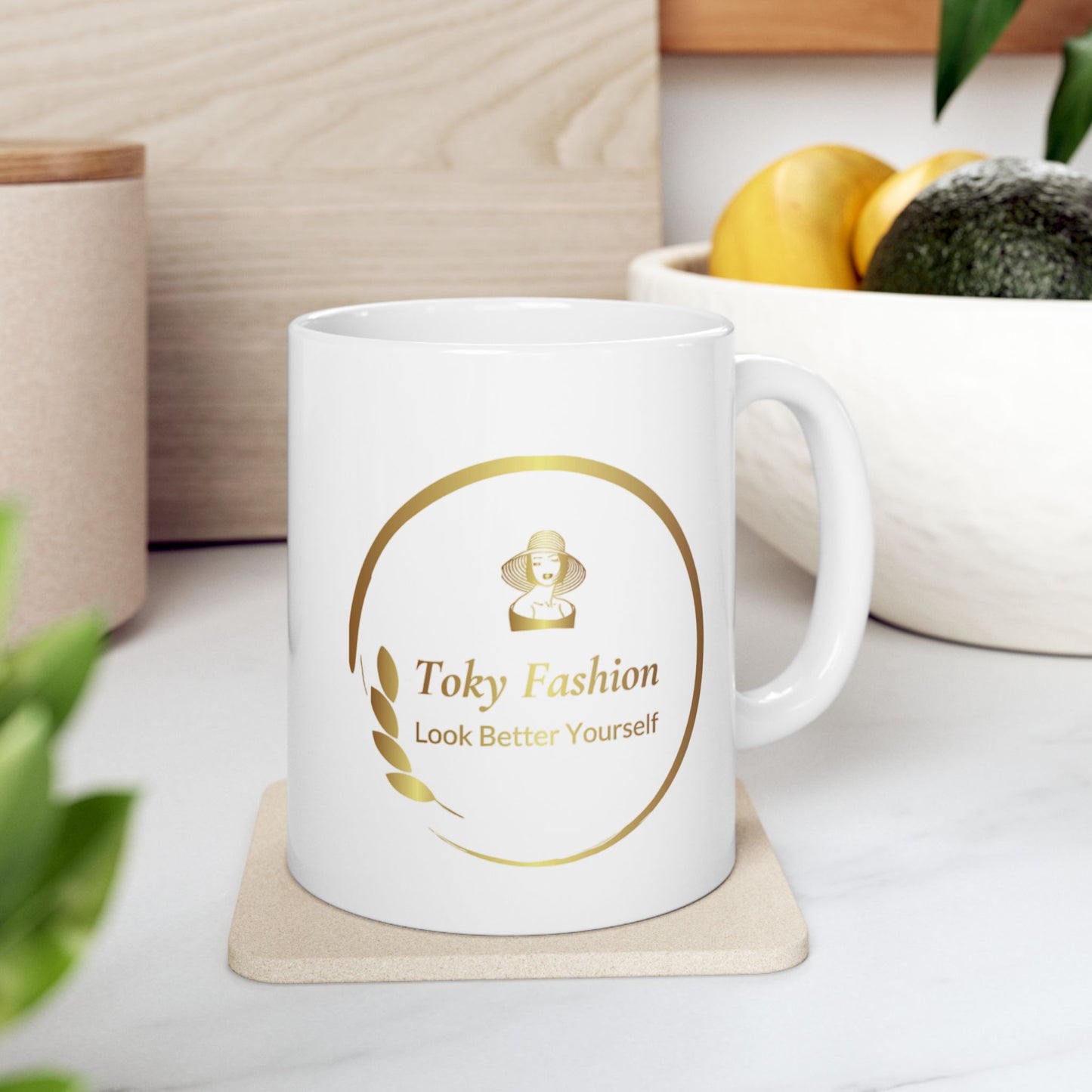 Ceramic Mug, Coffee Cup, TokyFashion Logo .