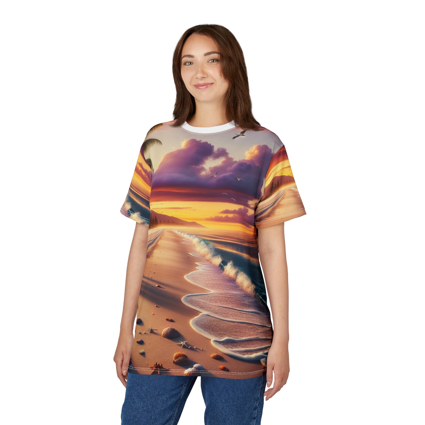 Sunset Beach Vibe Unisex Cut & Sew Tee - Perfect for Summer Escapes T-Shirts