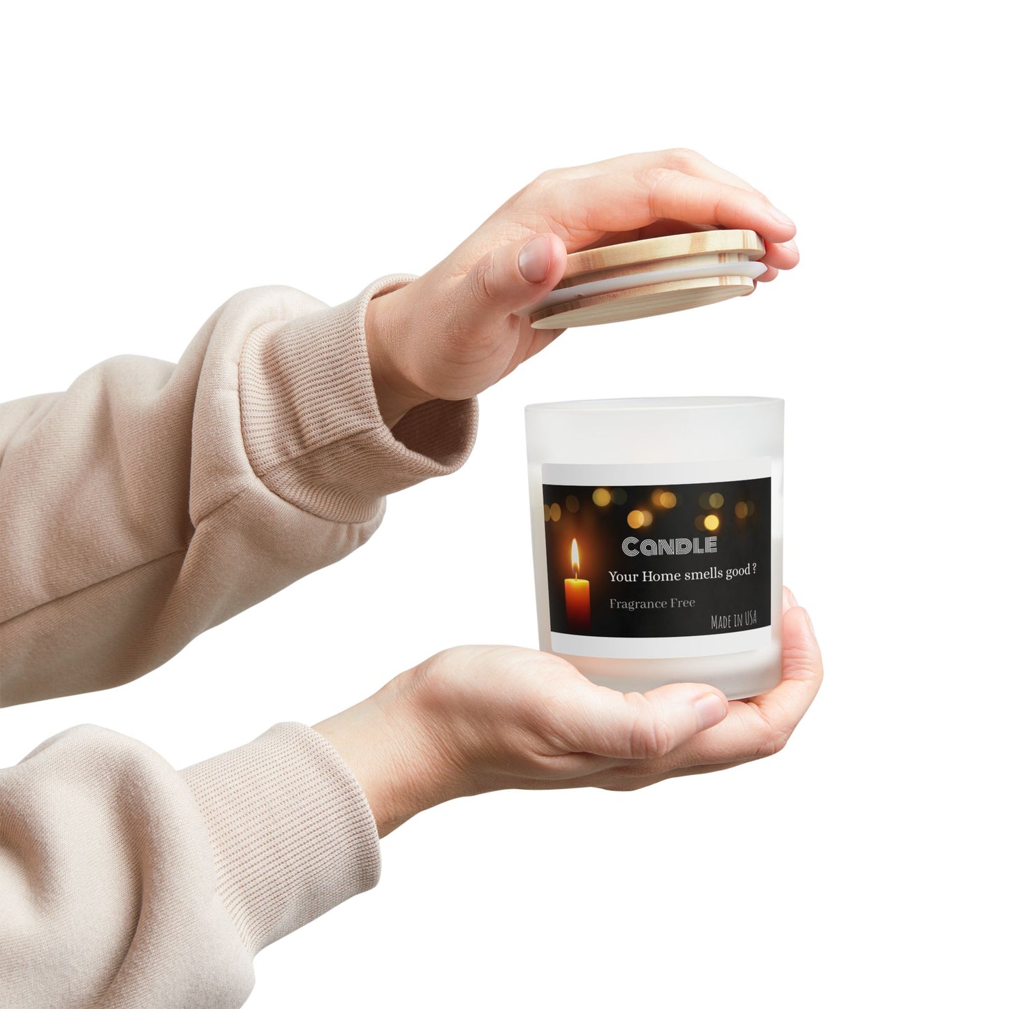 Fragrance-Free Frosted Glass Candle - Your Home Smells Good? | 11oz