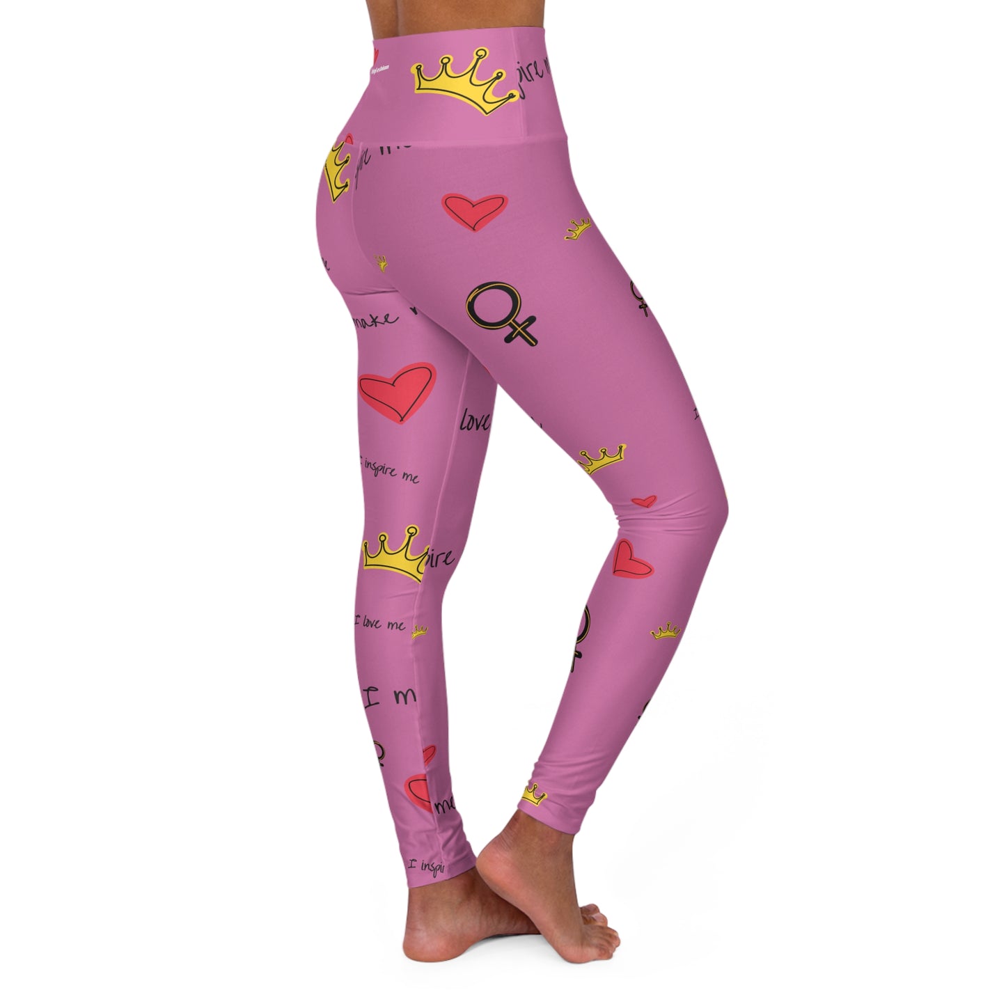 High Waisted Yoga Leggings - Sports Wear, Workout Leggings, Valentine's Gift, Self-Love Apparel