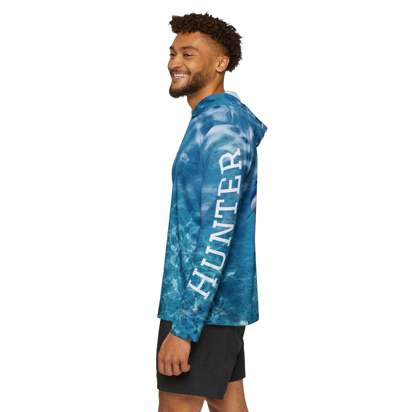 Men's Sports, Fishing Hoodie - Ocean Inspired Design with Marlin Graphic