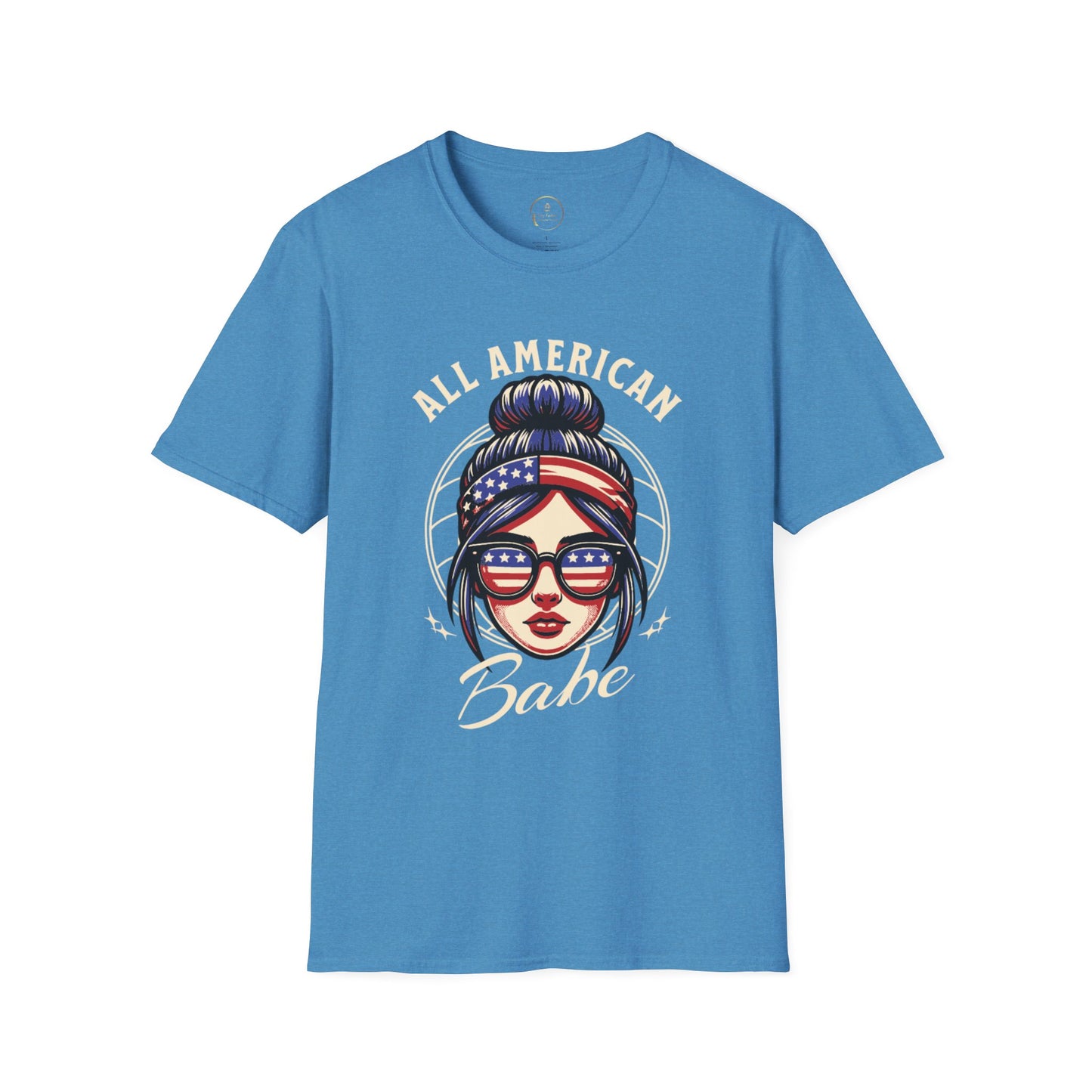 All American Babe Unisex Softstyle T-Shirt - Patriotic Graphic Tee