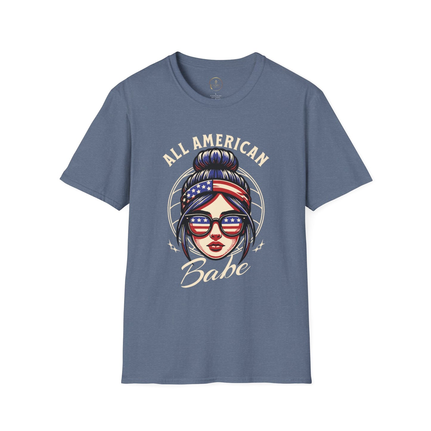 All American Babe Unisex Softstyle T-Shirt - Patriotic Graphic Tee