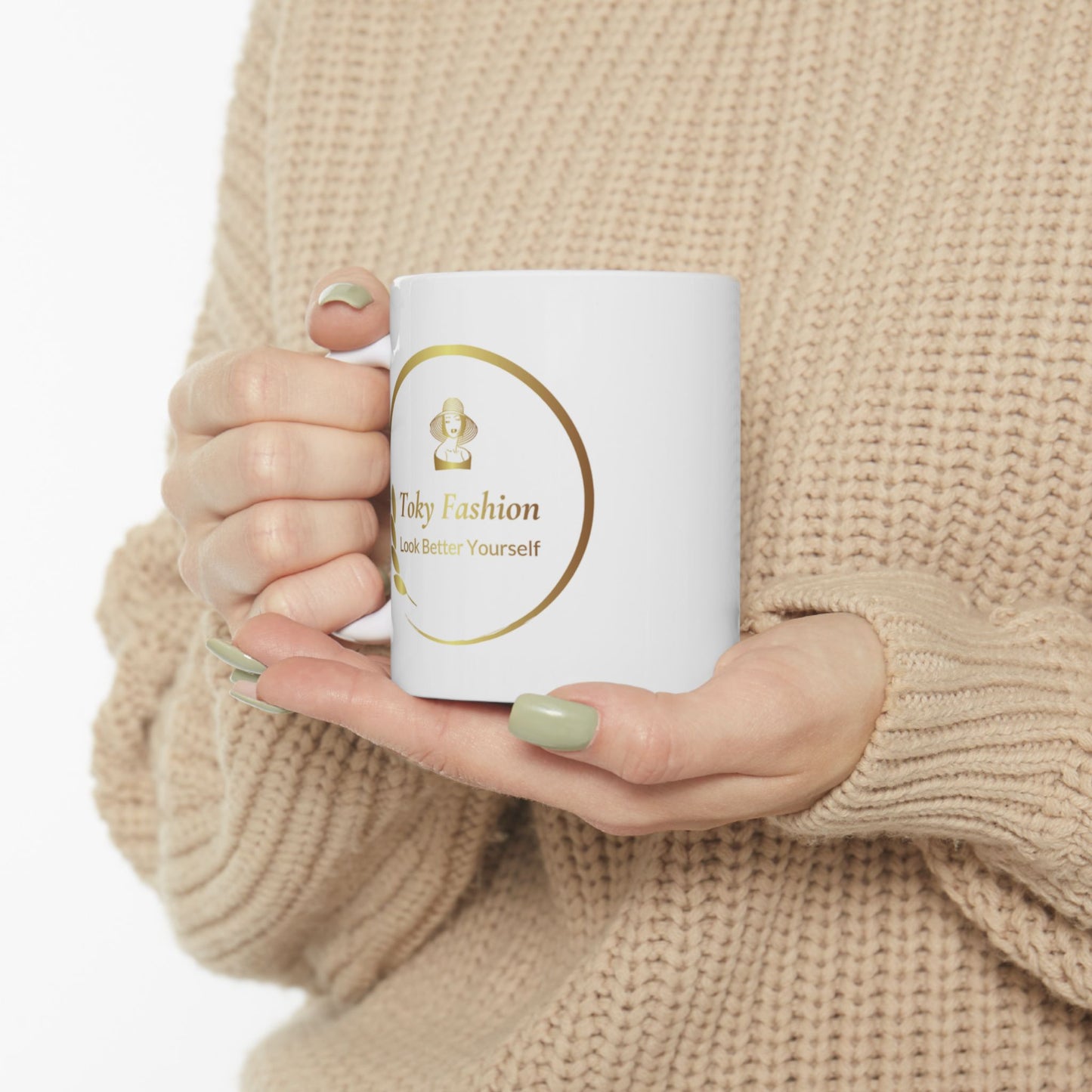 Ceramic Mug, Coffee Cup, TokyFashion Logo .