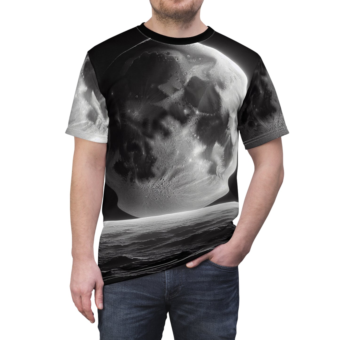 Celestial Moon Graphic Unisex Tee - Space-Inspired Apparel for Cosmic Lovers T-Shirts