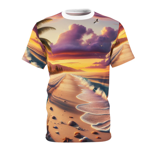 Sunset Beach Vibe Unisex Cut & Sew Tee - Perfect for Summer Escapes T-Shirts
