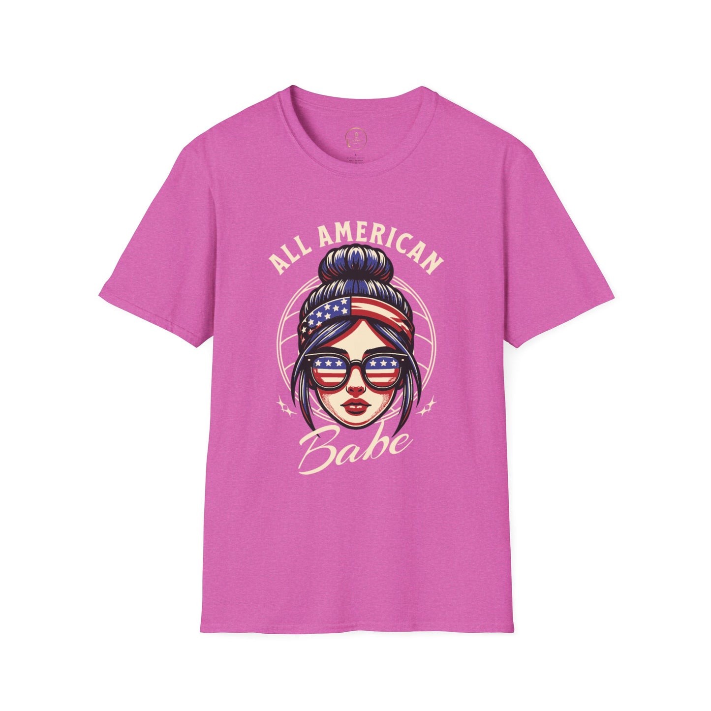 All American Babe Unisex Softstyle T-Shirt - Patriotic Graphic Tee