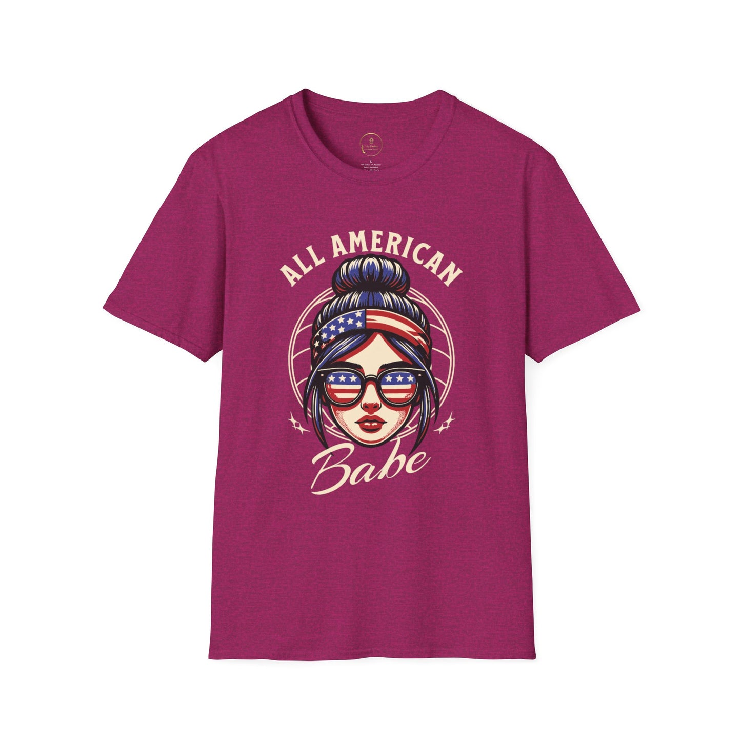 All American Babe Unisex Softstyle T-Shirt - Patriotic Graphic Tee