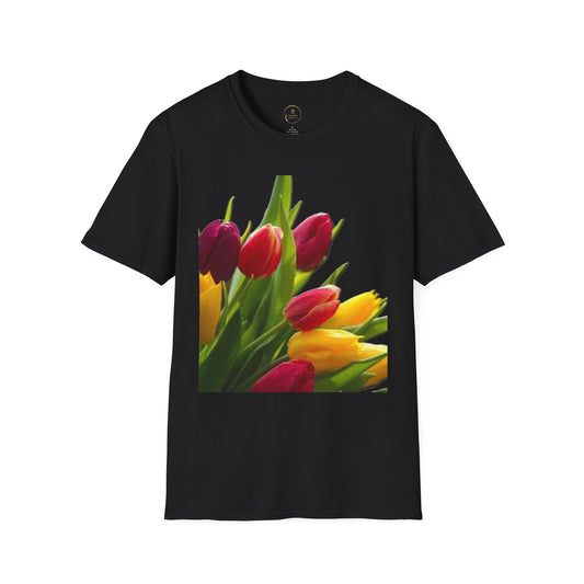 Floral Spring Unisex T-Shirt - Colorful Tulip Design for Nature Lovers