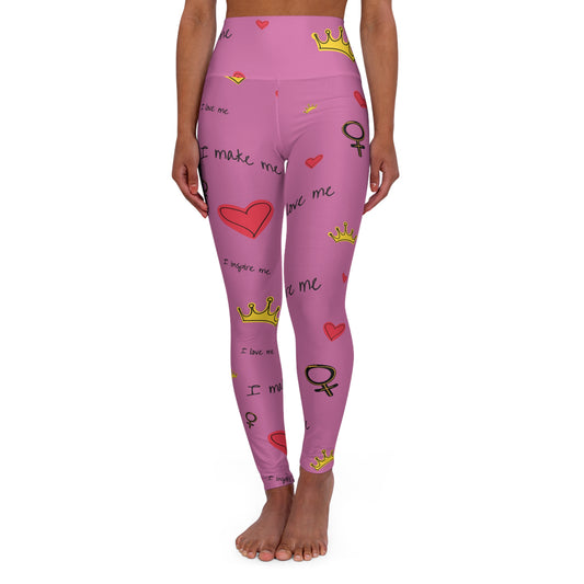 High Waisted Yoga Leggings - Sports Wear, Workout Leggings, Valentine's Gift, Self-Love Apparel