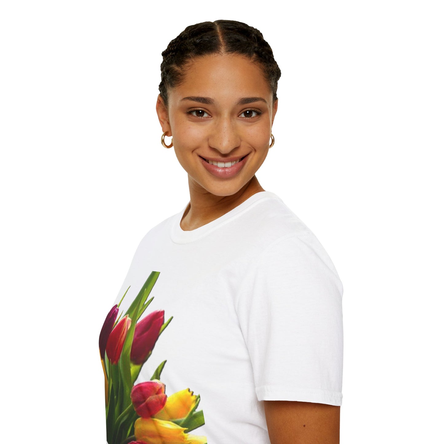 Floral Spring Unisex T-Shirt - Colorful Tulip Design for Nature Lovers