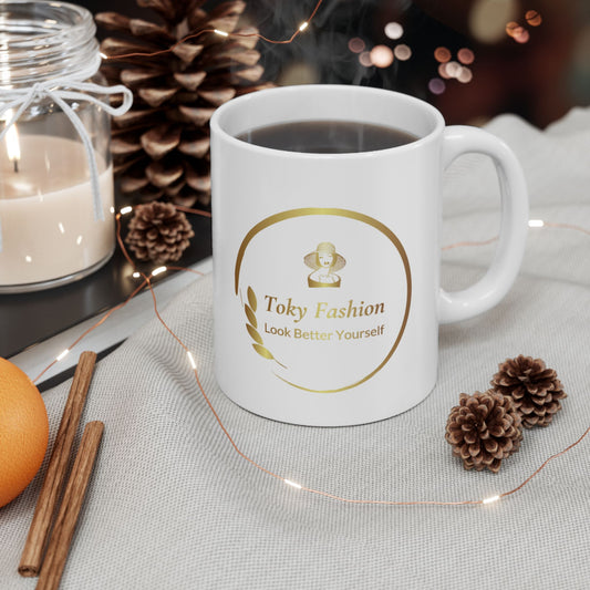Ceramic Mug, Coffee Cup, TokyFashion Logo .