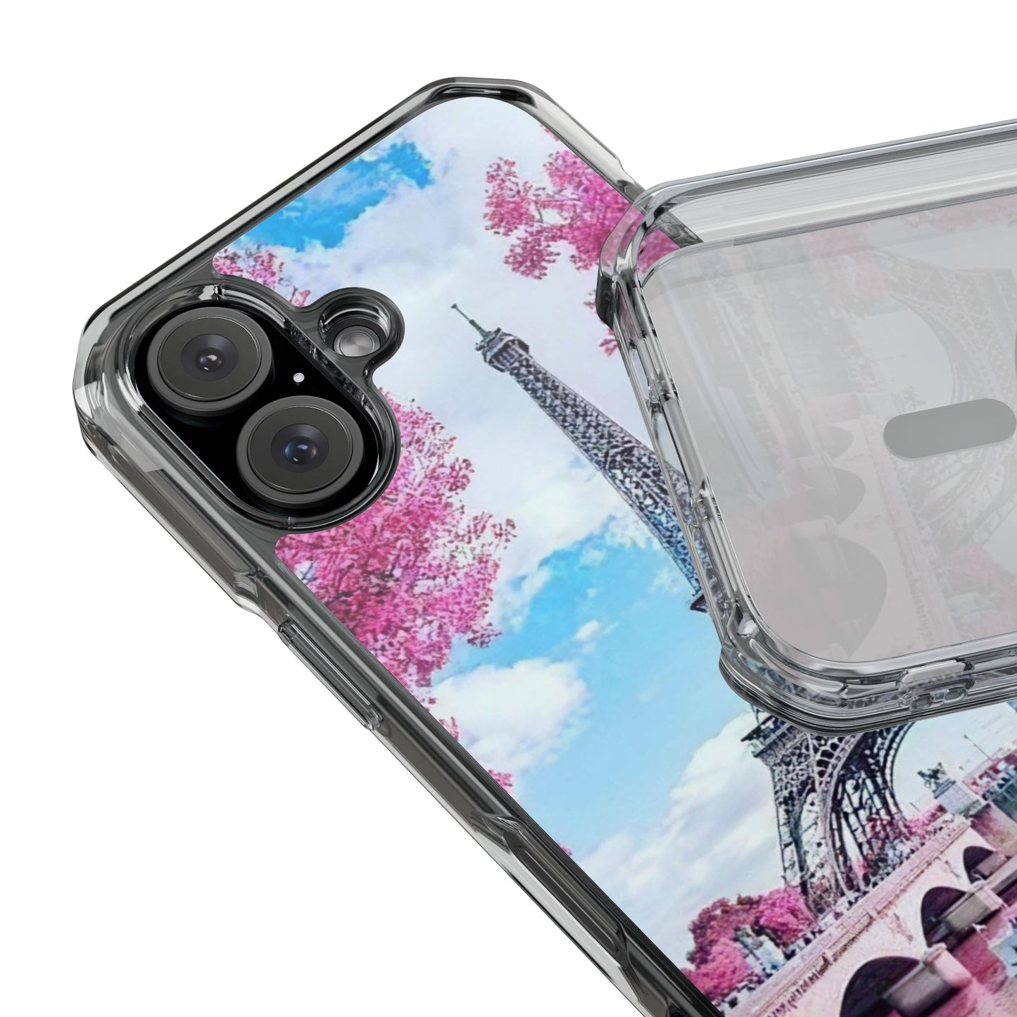 Eiffel Tower Magnetic Clear Impact Case - Stylish Protection for iPhone