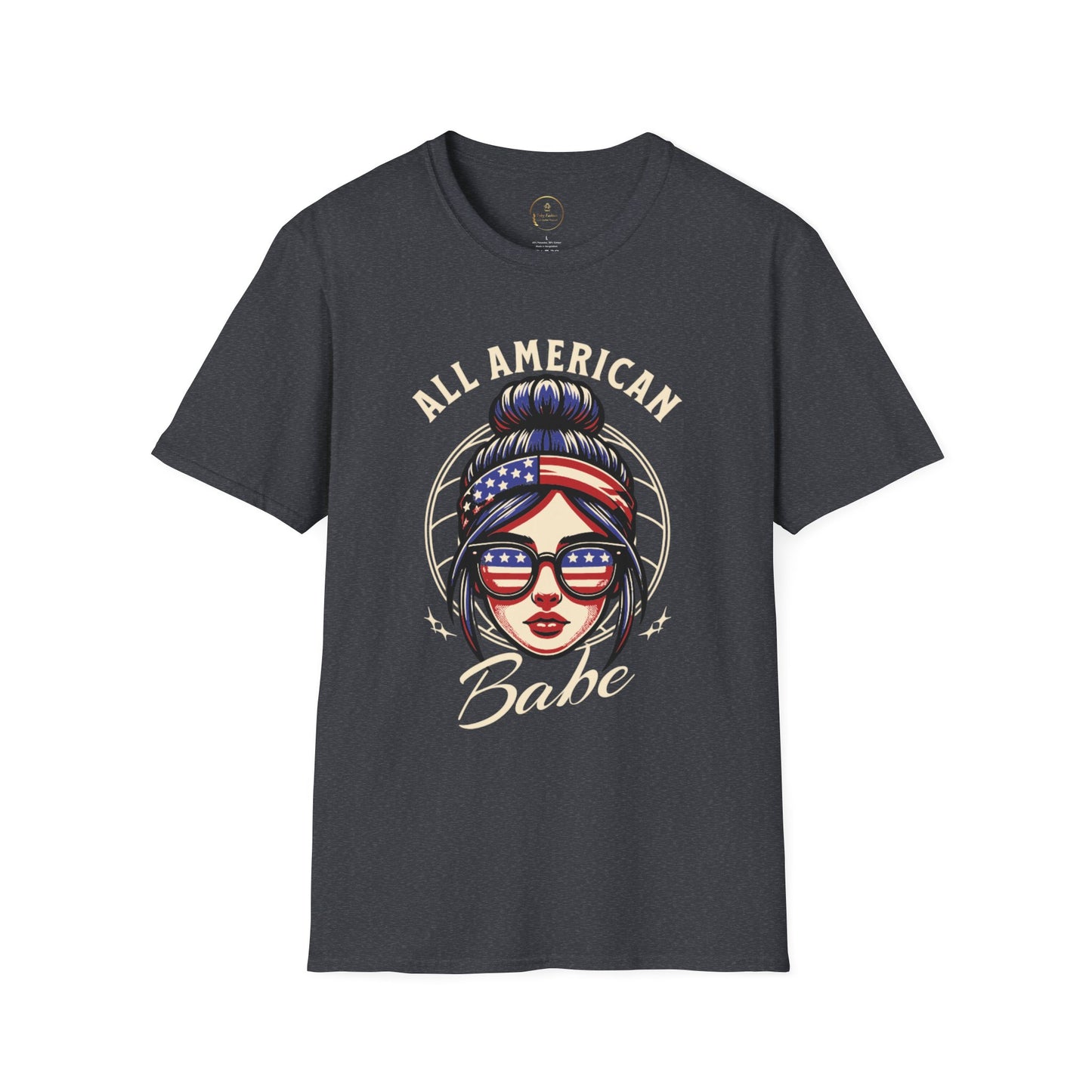 All American Babe Unisex Softstyle T-Shirt - Patriotic Graphic Tee