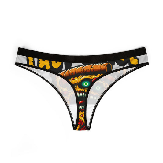 Pizza Monster Women's Thongs - Fun & Quirky Undergarments for Pizza Lovers Sports