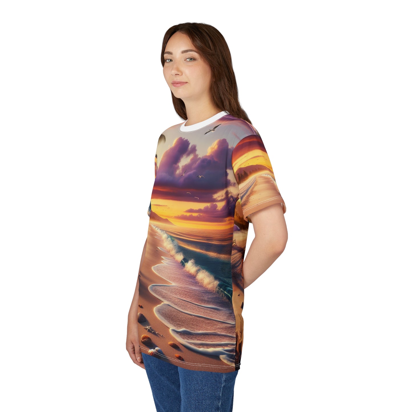 Sunset Beach Vibe Unisex Cut & Sew Tee - Perfect for Summer Escapes T-Shirts