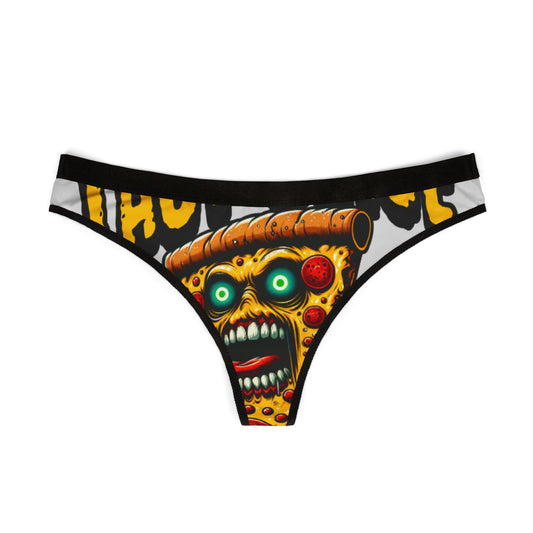 Pizza Monster Women's Thongs - Fun & Quirky Undergarments for Pizza Lovers Sports