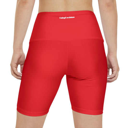 Women's Red Workout Shorts, Fitness , Summer , Gym Sports,
