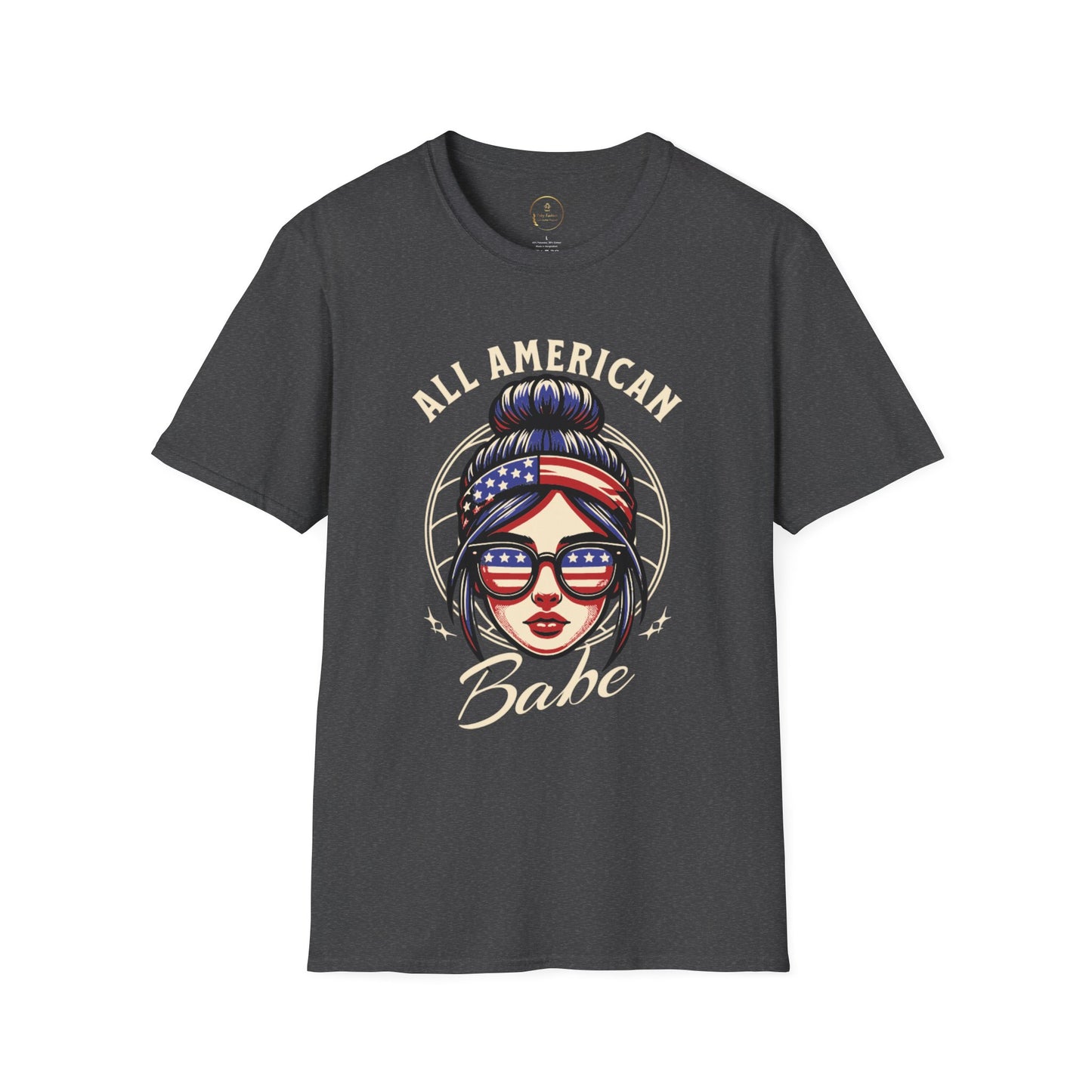 All American Babe Unisex Softstyle T-Shirt - Patriotic Graphic Tee