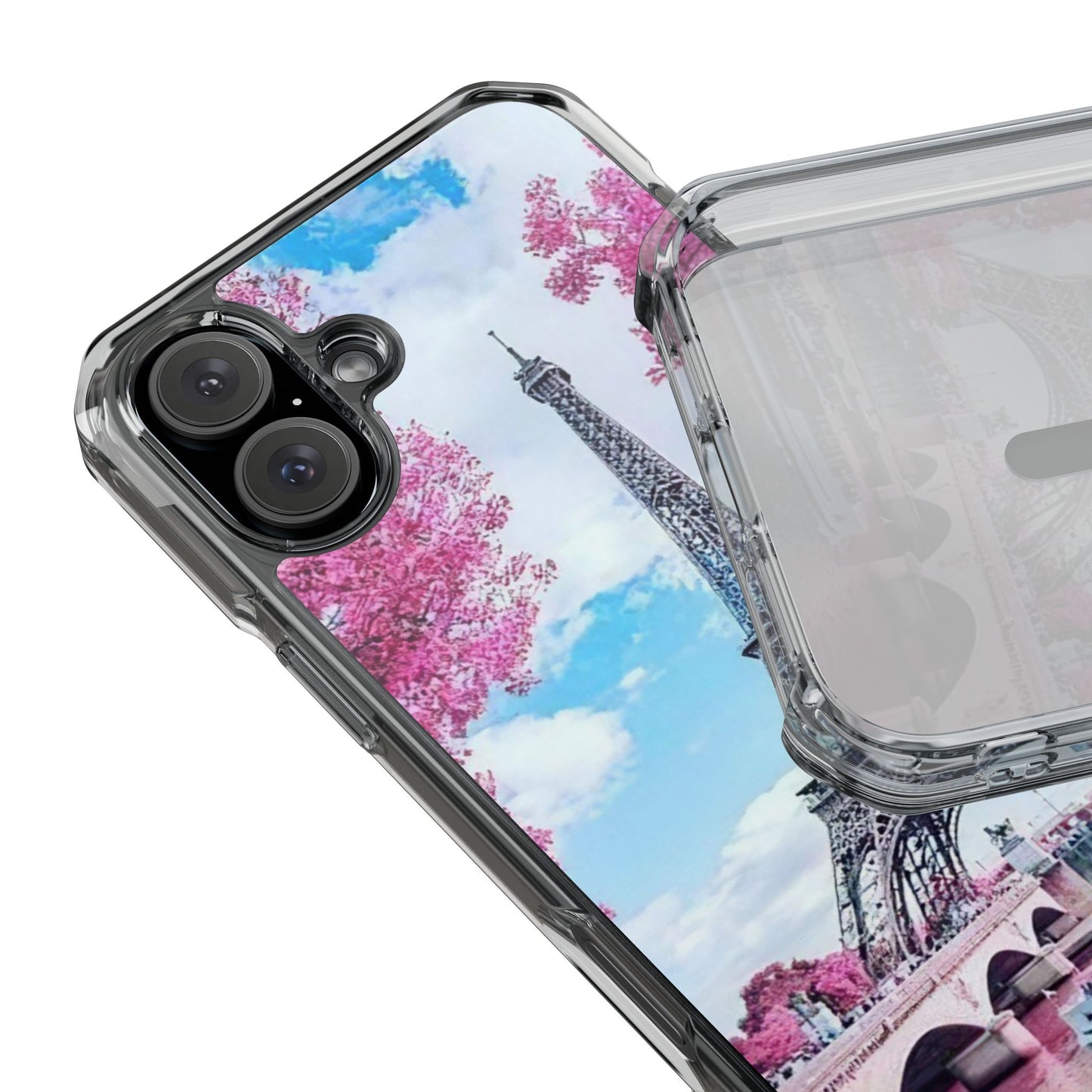 Eiffel Tower Magnetic Clear Impact Case - Stylish Protection for iPhone